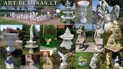 Fountains,  flower vases,  sculptures.