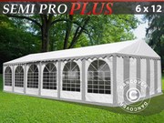 Marquee Semi PRO Plus 6x12 m PVC grey/white