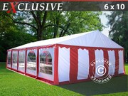 Marquee 6x10 m PVC Red/white