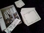 Cutlery set,  placemat and coaster set