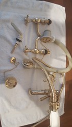 Full set of traditional bathroom taps Antique Gold