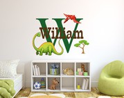 Dinosaurs Initial Name Wall Decal