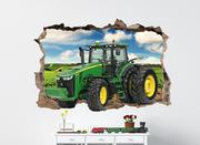 John Deere Tractor 3D Smashed Wall Decal