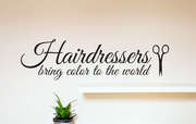 Hairdressers bring colour to the world wall decal sticker