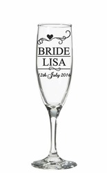 Wedding champagne glass decal sticker